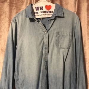 american eagle denim button-down shirt